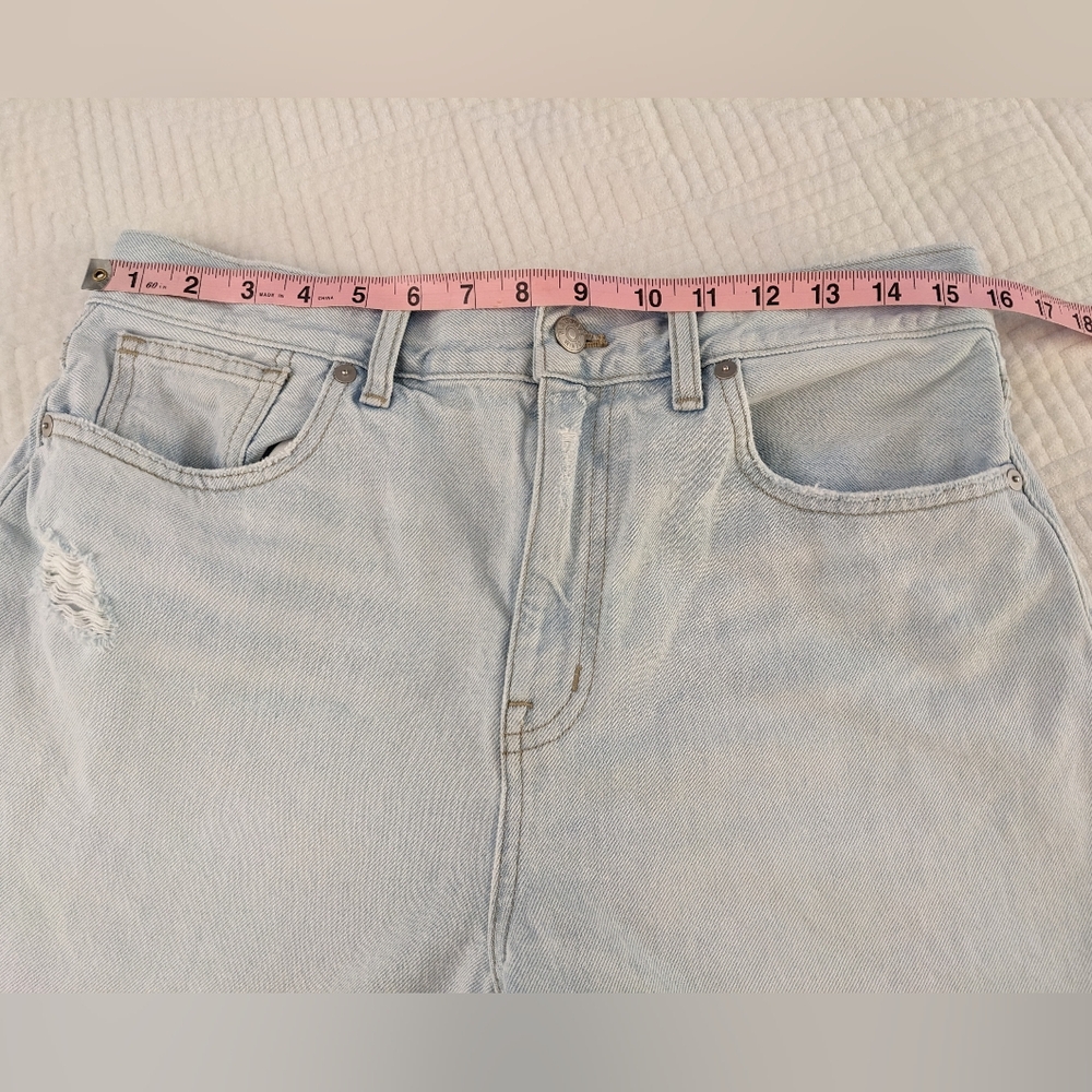 MADEWELL Jean Shorts Women Size 29 The 90s Mid-Length Denim Raw Hem - Picture 14 of 14